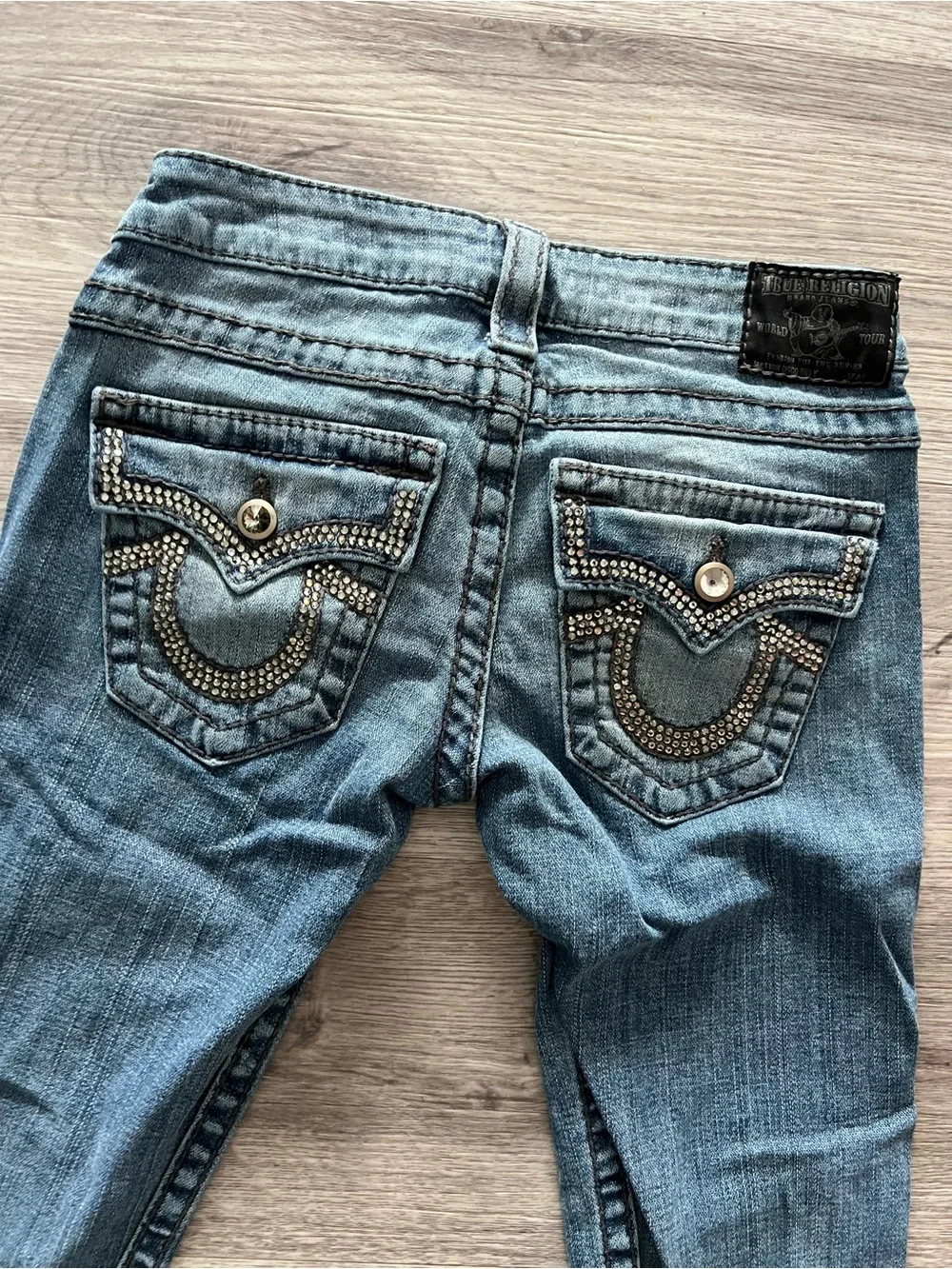 True Religion | Grey Swarovski Crystals Skinny Jeans | Size 25 | Rare